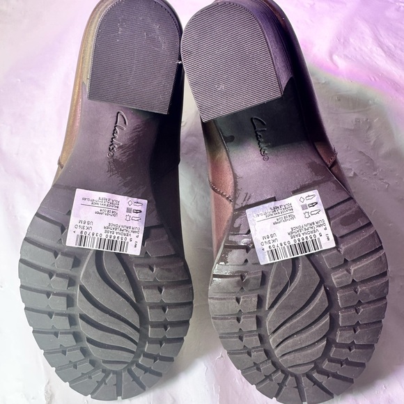 Clarks Dark Brown Heeled Boots - Picture 9 of 10